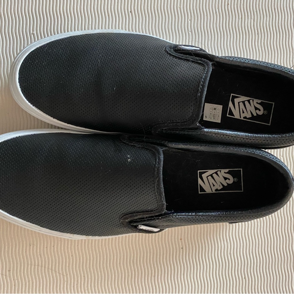 Vans Men's Sizes Classic Slip-On Perforated Leather Black Low Top VN000XG8DJ6